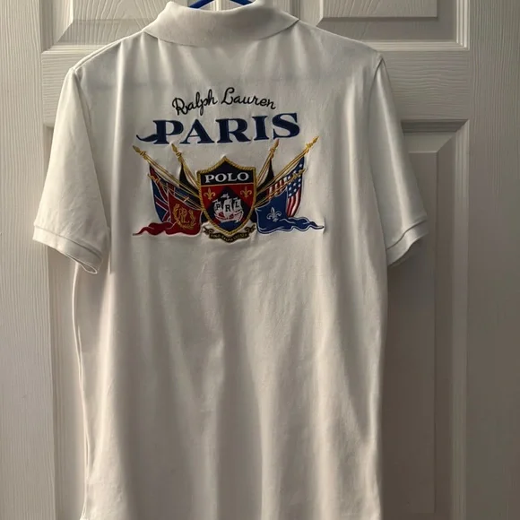 Ralph Lauren White Polo with Embroidered Flags - Picture 3 of 5